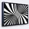 Designart - Black and White Spiral - Abstract Framed Canvas Art Print